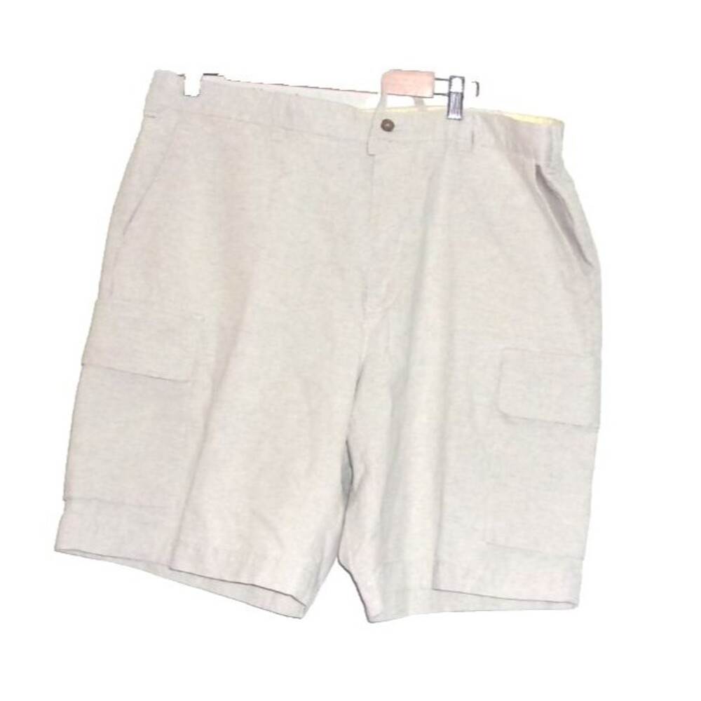 Tommy Hilfiger Sz. 40  Linen Cotton Blend Cargo Shorts Light Khaki High Rise Men